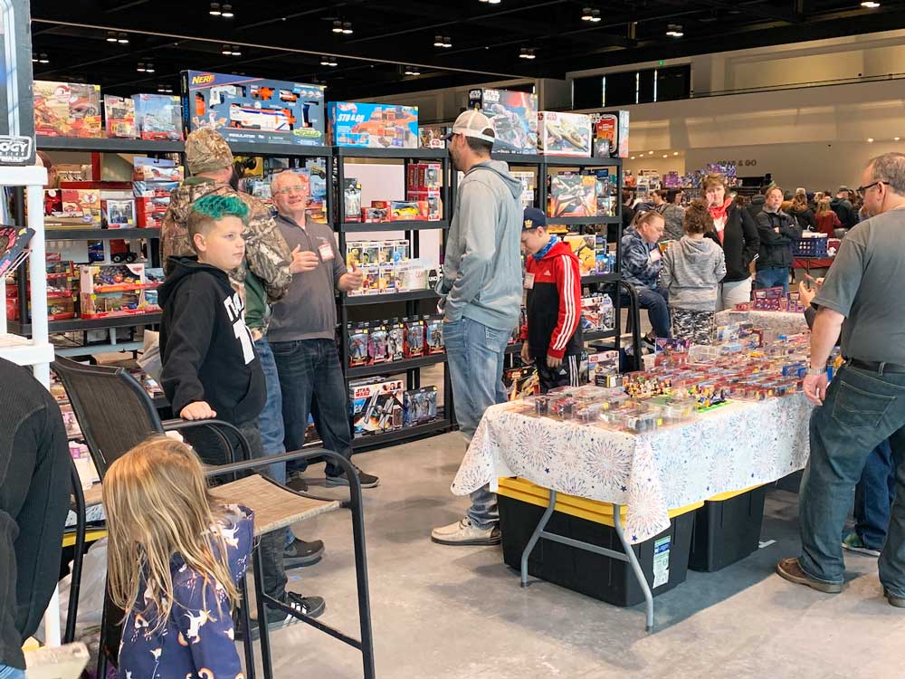 Vendor selling comic book collectibles